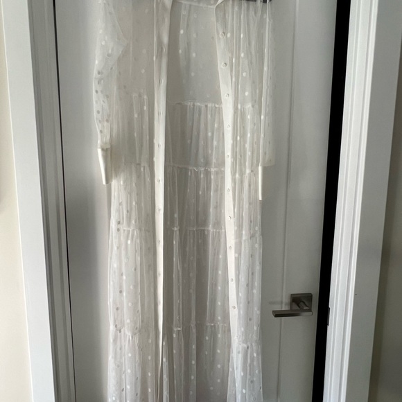 Zara Polka Dot Sheer Tulle Maxi Dress XS - Picture 4 of 6